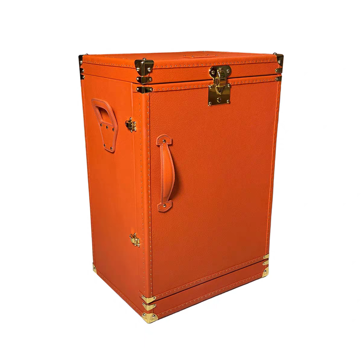 Luxury Italian Jewelry Cabinet with Leather & Wood Design