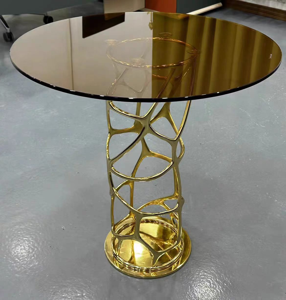 Luxury Italian Brass Spider Web Side Table