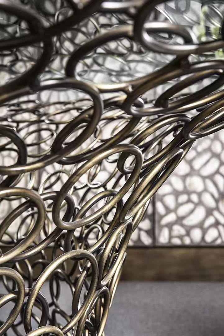 Luxury Italian Irregular Glass Dining Table Design