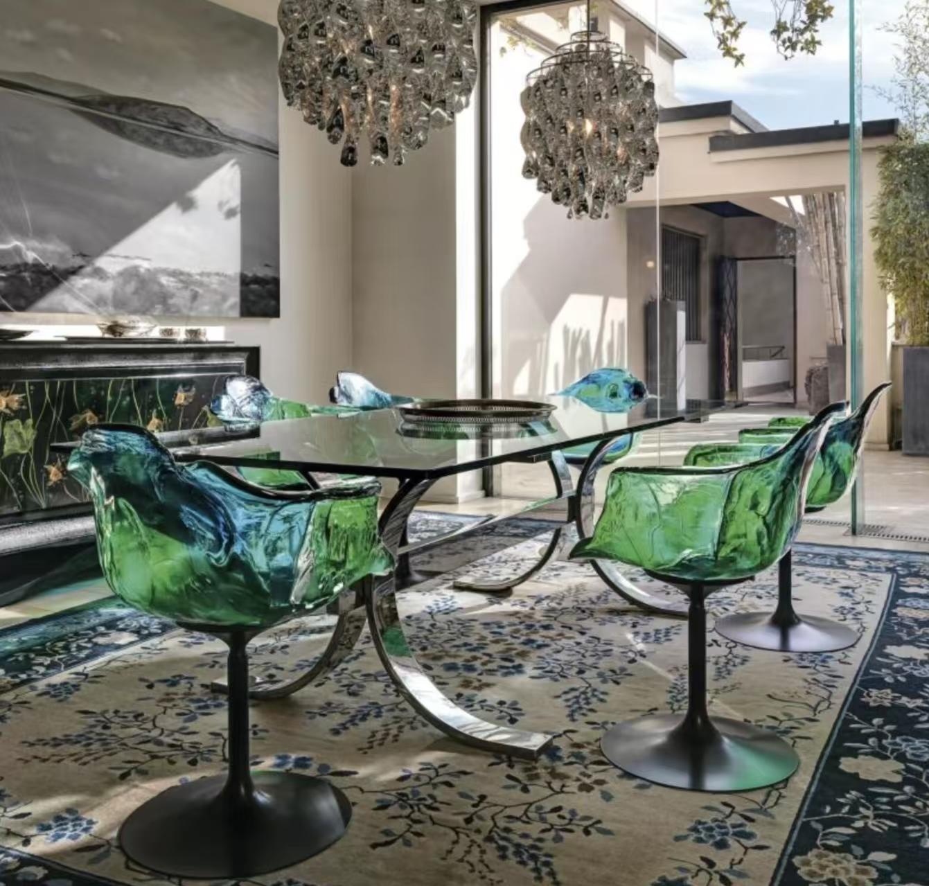 Luxury Italian Petal Resin Bar Chair