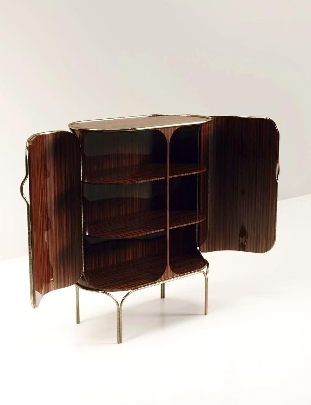 Luxury Italian Stingray Leather Sideboard Cabinet Design