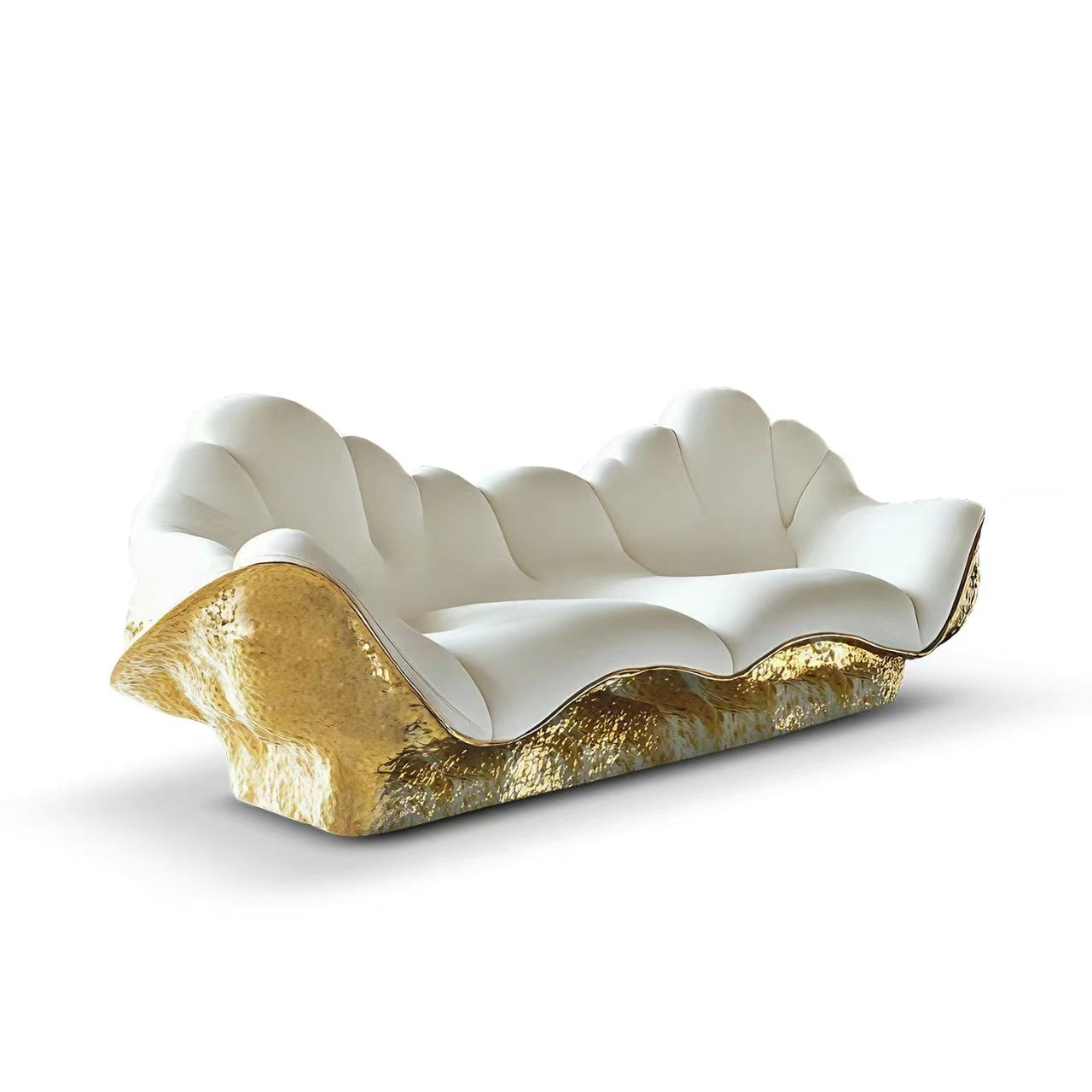 Luxury Italian Golden Cloud Sculptural Sofa