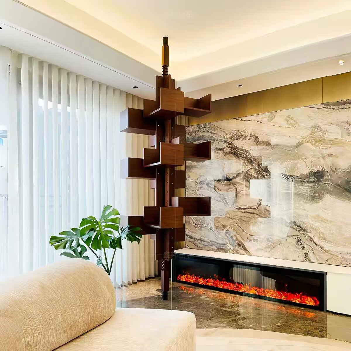 Italian Designer Ribbon Floor Standing Bookshelf
