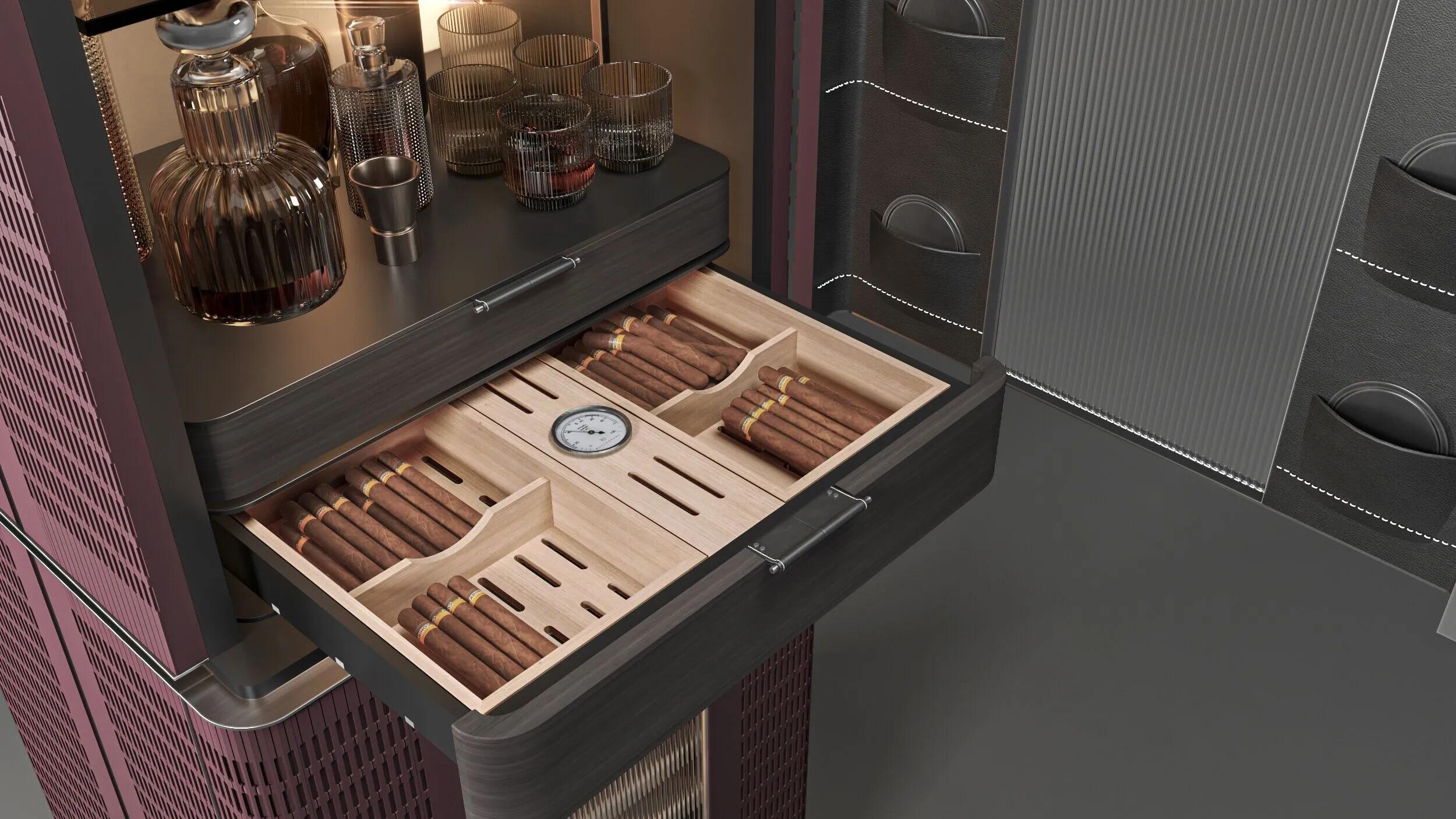 Luxury Italian Rotating Wine Display Cabinet Design