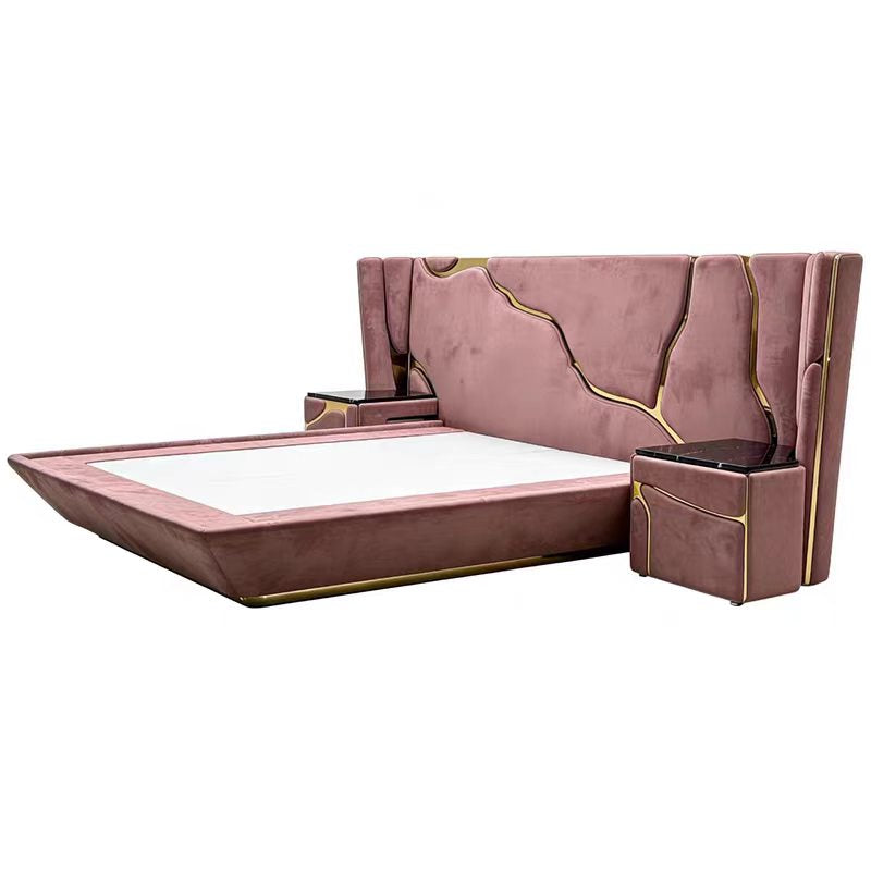 Luxury Italian Leather Wide-Panel Bed