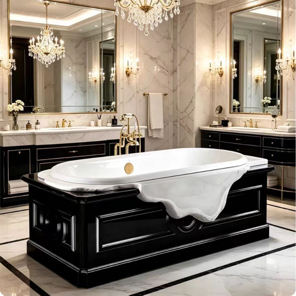 Luxury Italian Marble Freestanding Bathtub