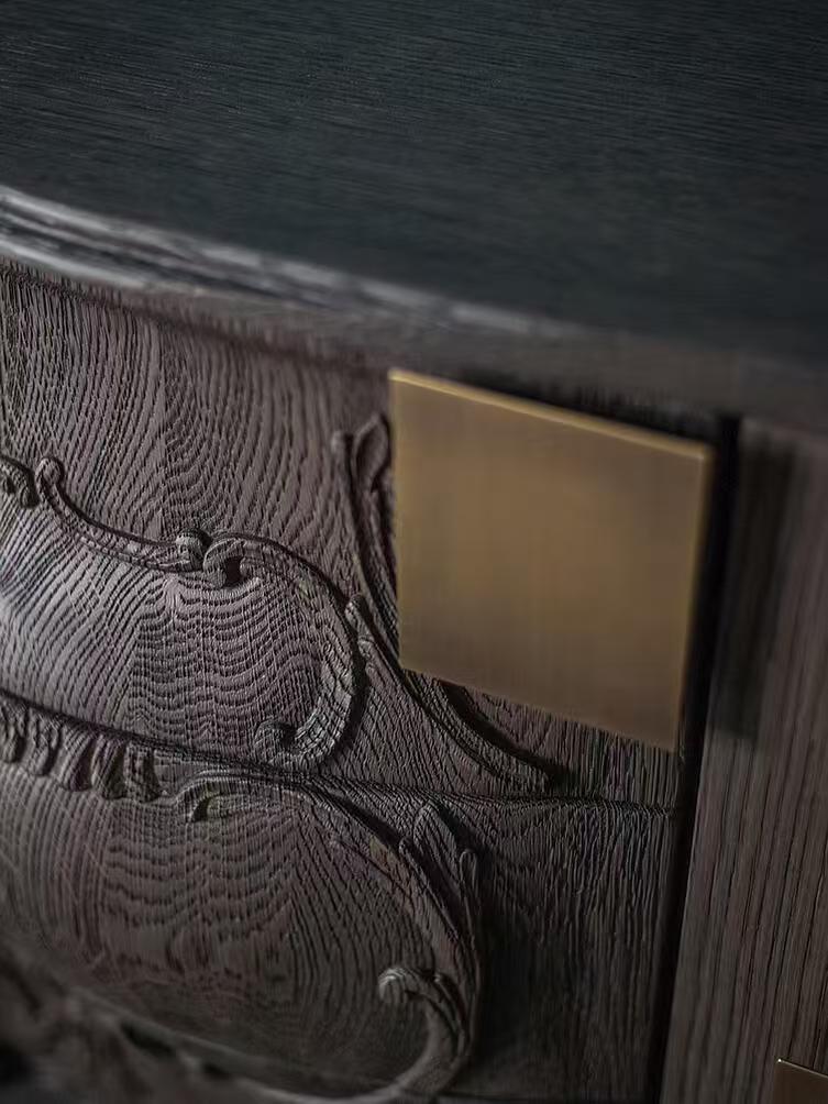 Luxury Nordic Carved Wood TV Cabinet