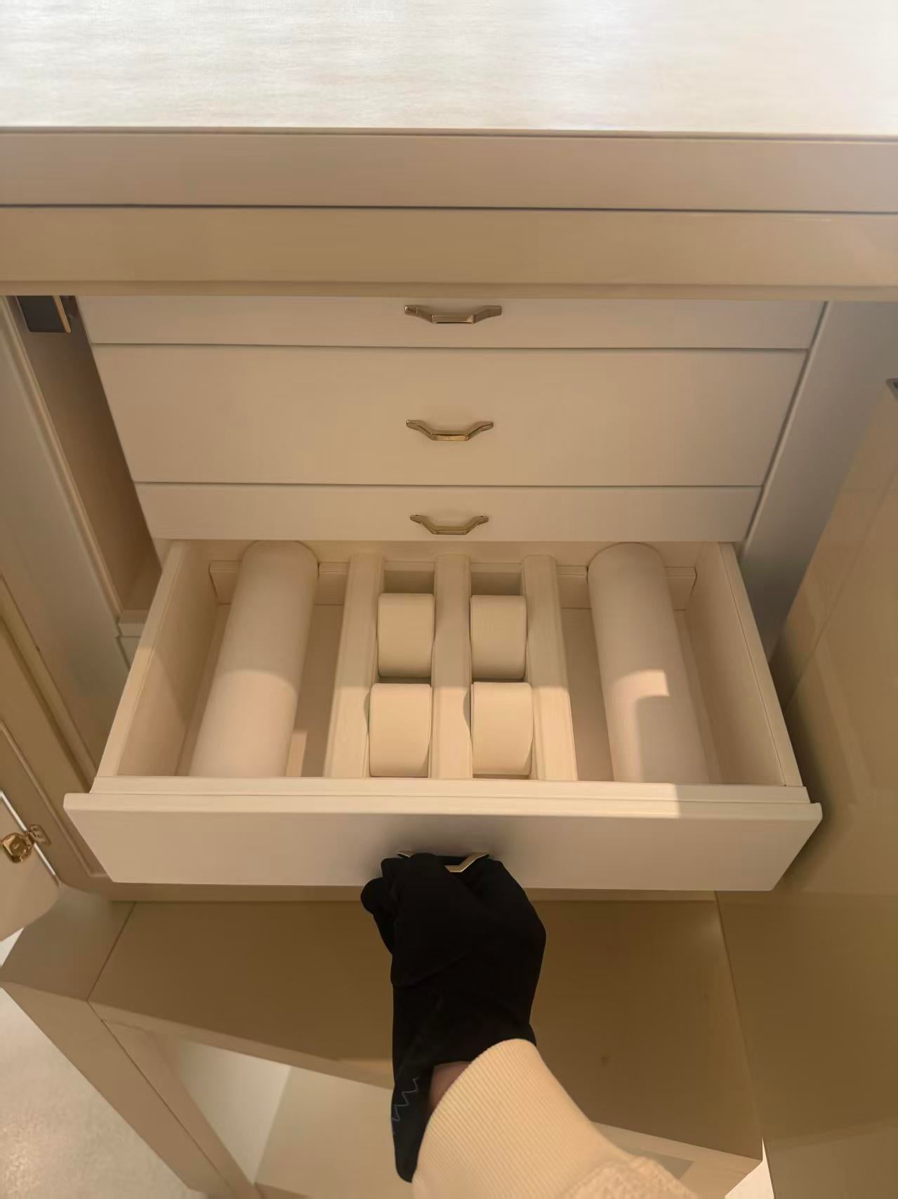 Luxury Italian Jewelry Safe Cabinet with Crystal & Leather Design