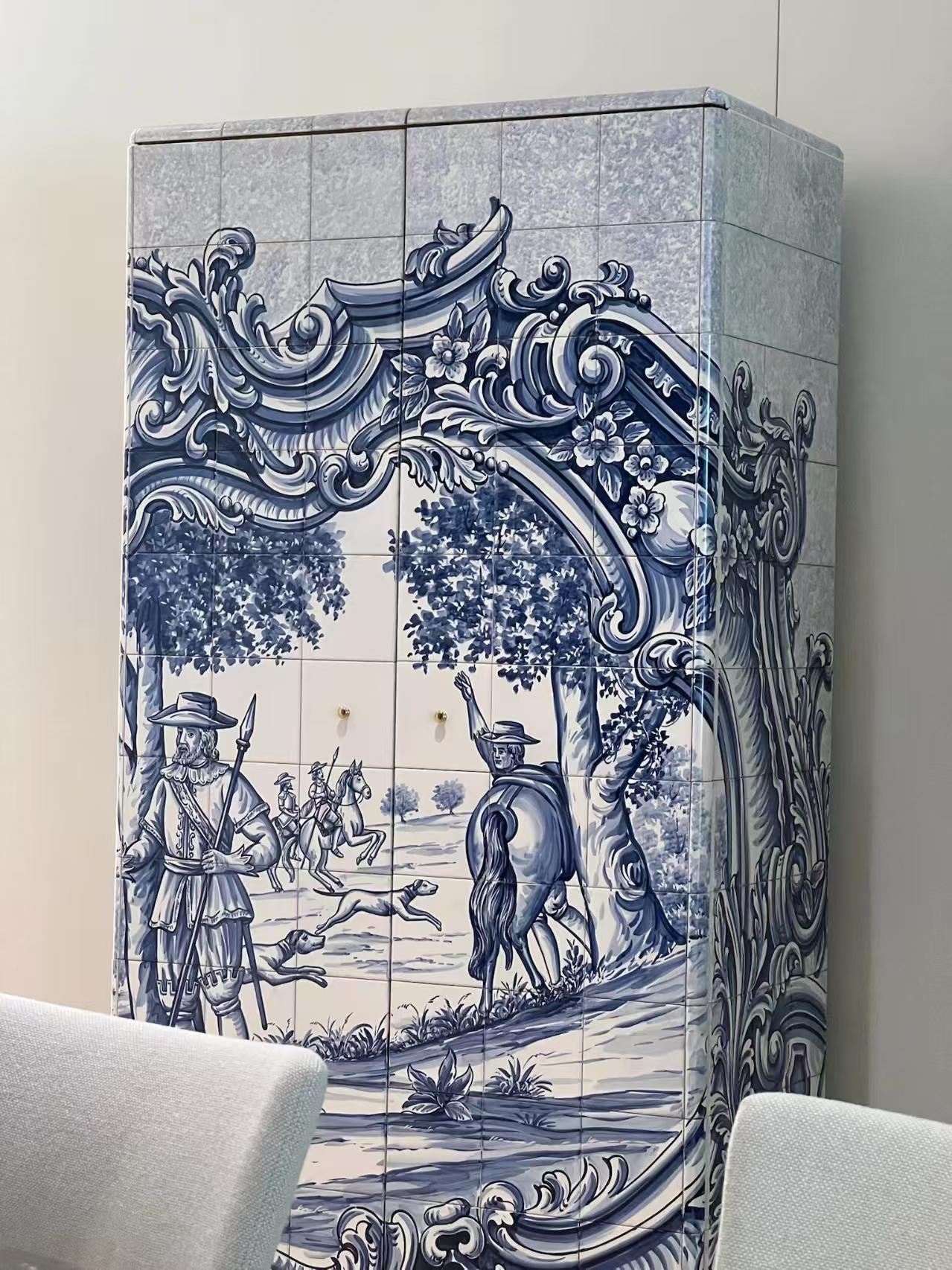 Luxury Italian Hand Painted Sideboard Cabinet Design