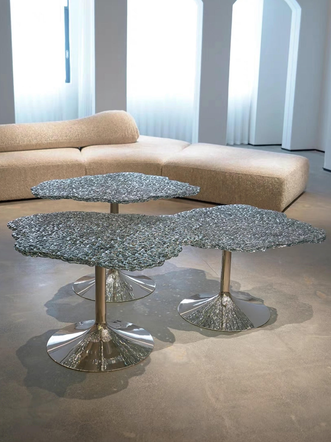 Luxury Italian Sculptural Nesting Coffee Table Set