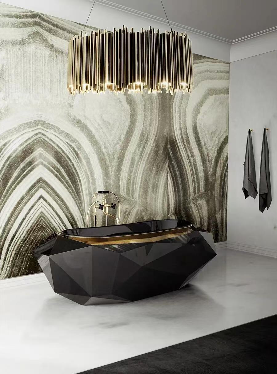Luxury Diamond-Shaped Acrylic Freestanding Bathtub