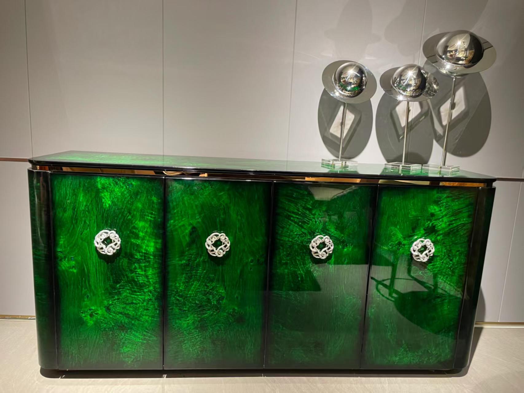 Luxury Italian Emerald Green Sideboard