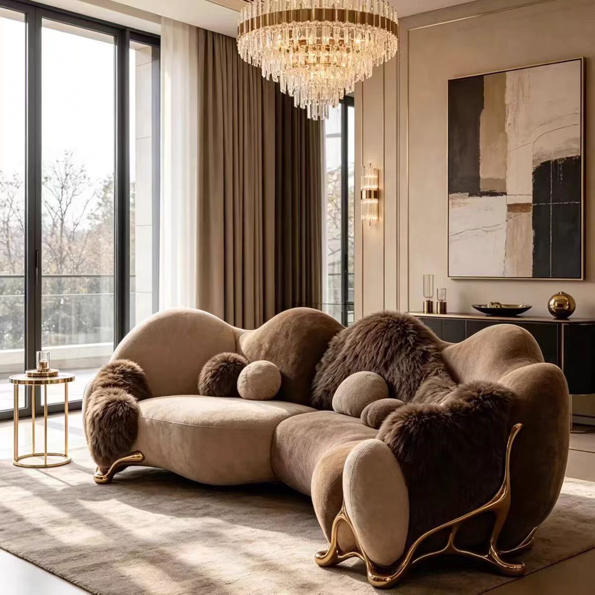 Luxury Italian Cloud Curved Sofa