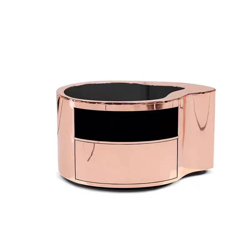 Luxury Italian Stainless Steel Bedside Cabinet