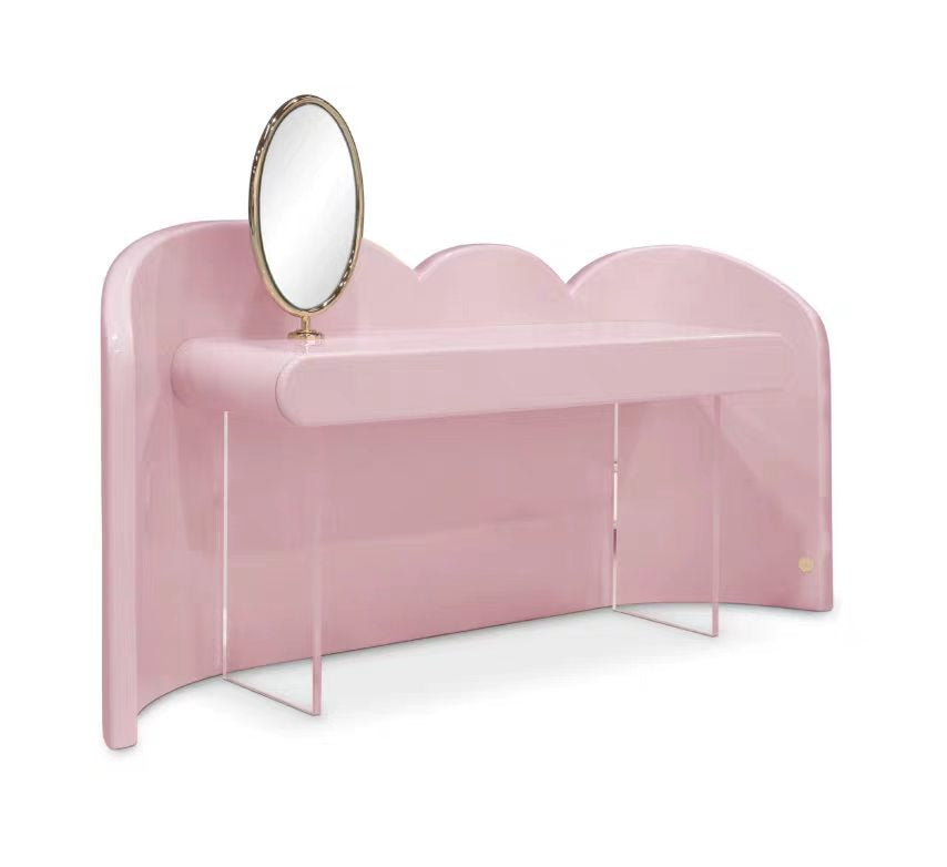 Luxury Portuguese Pink Acrylic Dressing Table