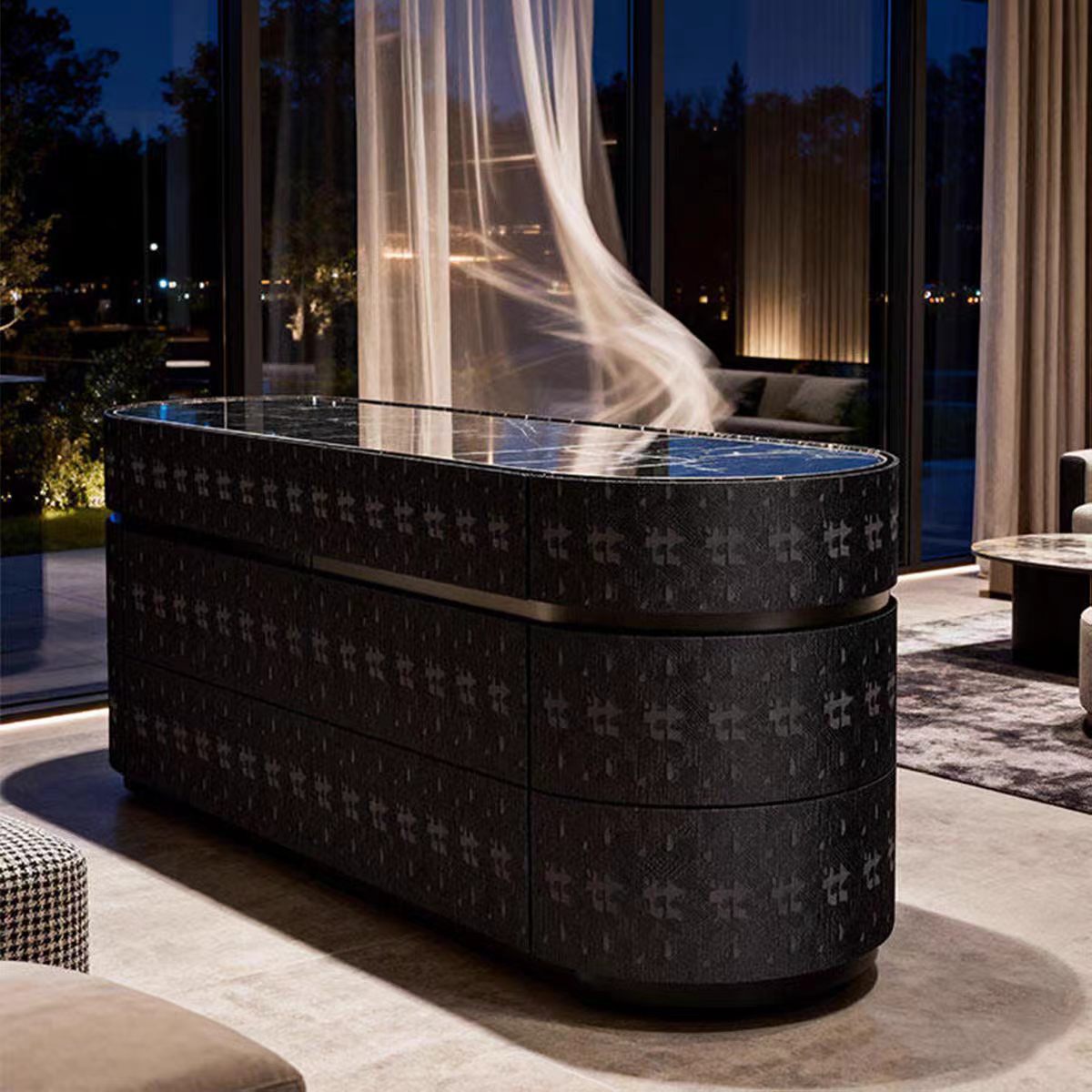 Italian Designer Automatic Lift Wine Cabinet