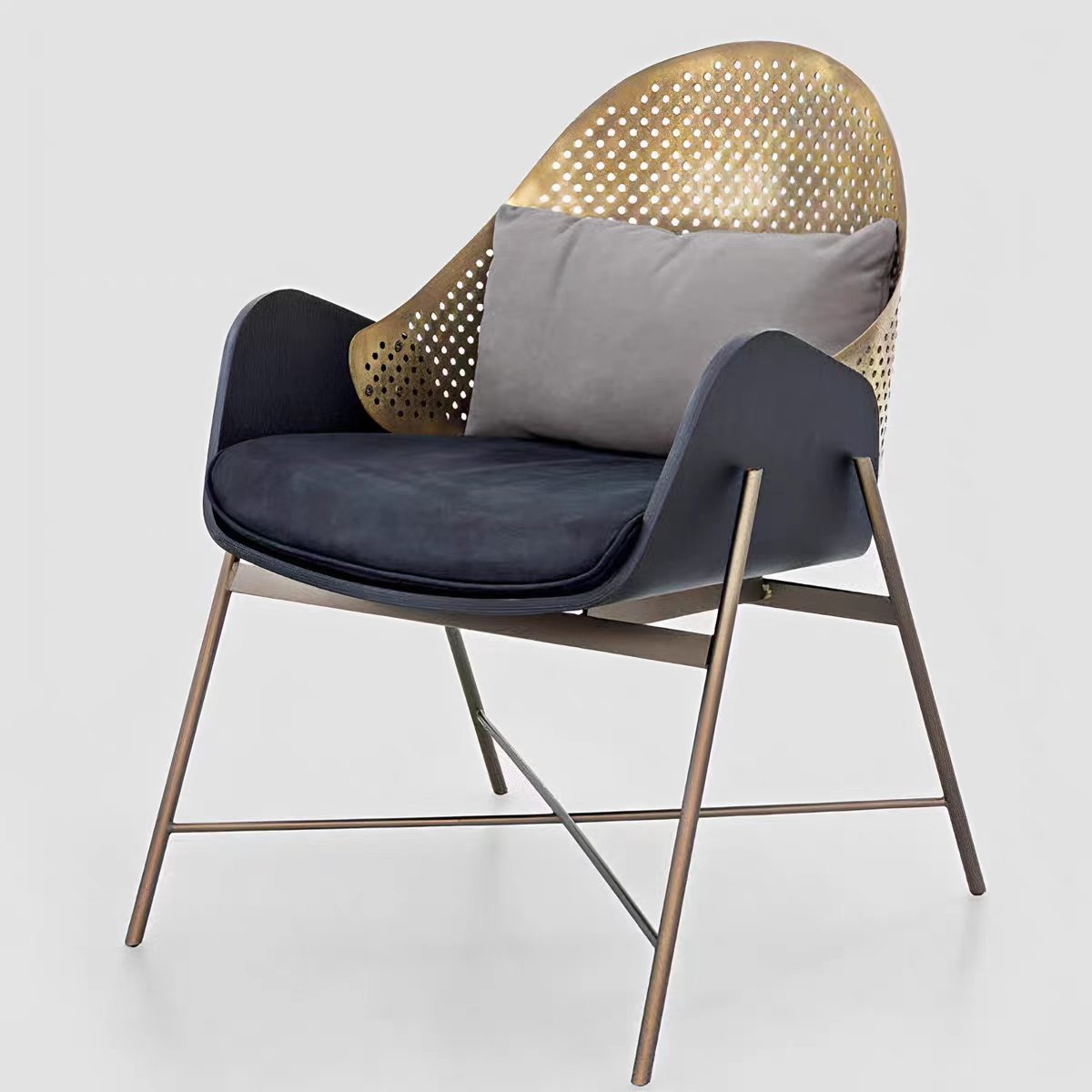 Luxury Italian Brushed Brass Dining Chair