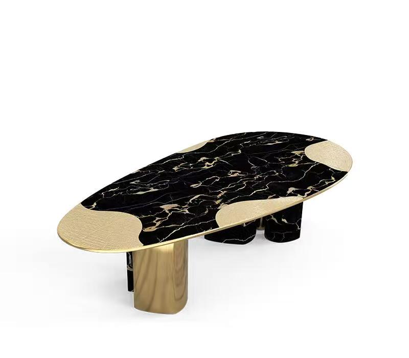 Italian Designer Oval Marble Dining Table