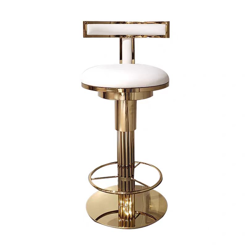 Adjustable Leather Stainless Steel Bar Stool