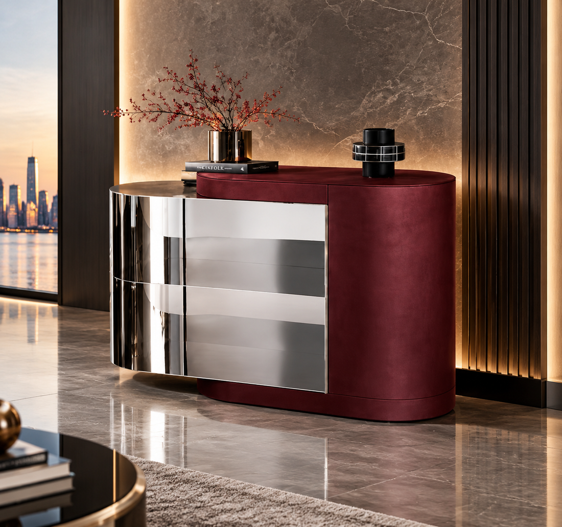 Custom Curved Bar Cabinet for Luxury Villa & Hospitality Projects