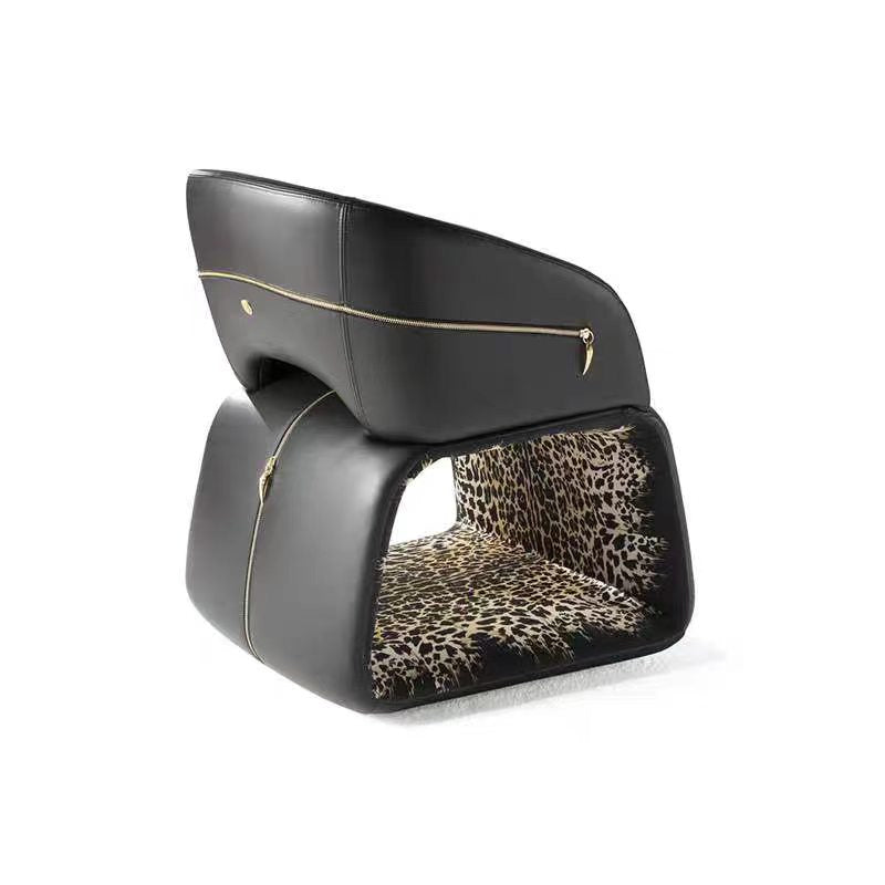 Custom Leopard Print Accent Chair for Luxury Villa & Hotel Projects