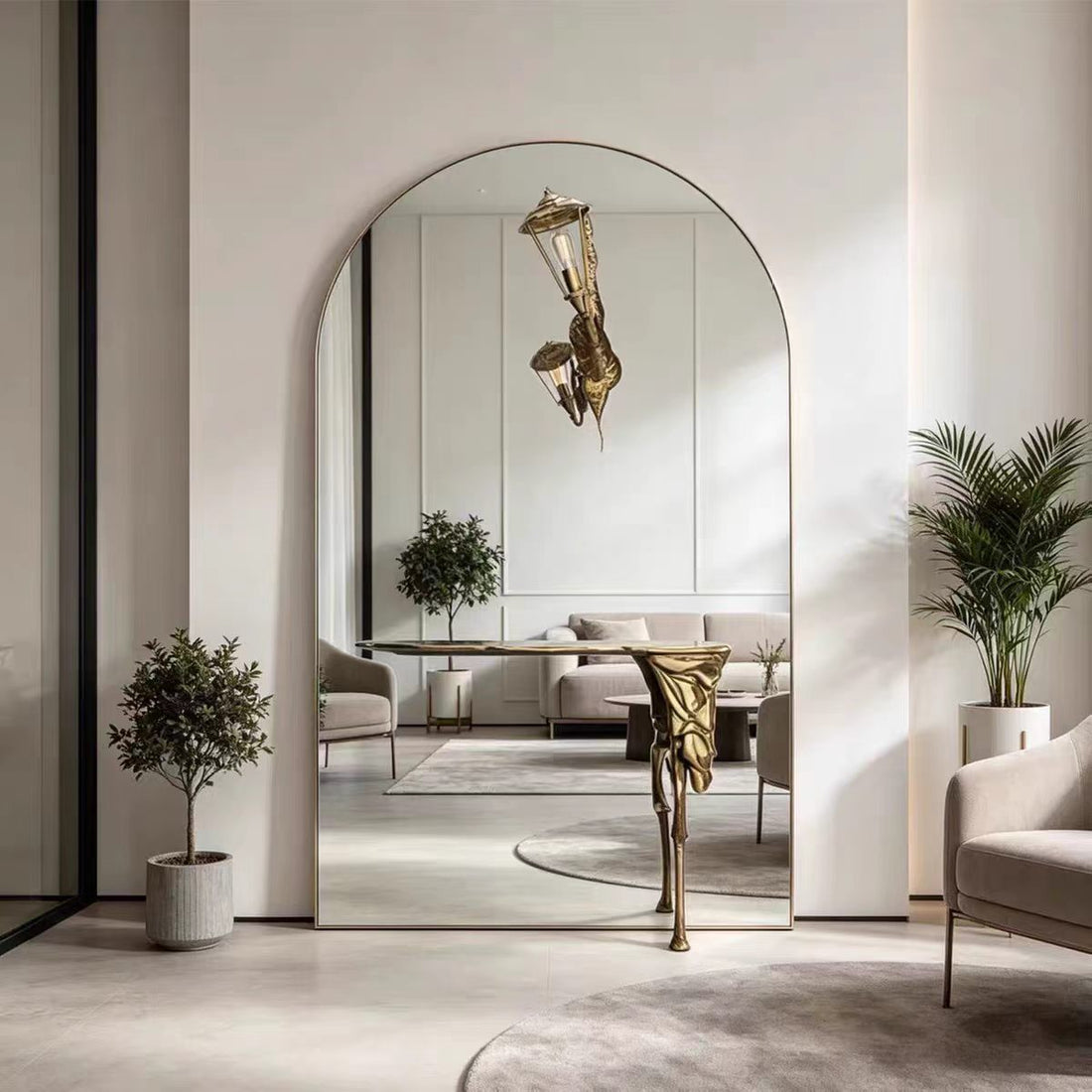 Custom Luxury Console Table with Mirror for Villa & Hotel Projects