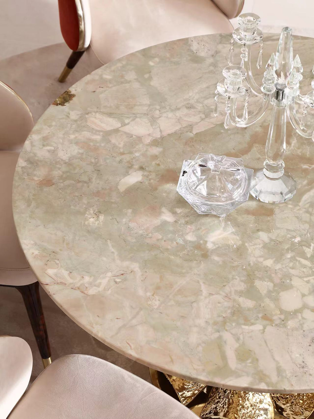 Custom Luxury Round Dining Table for Villa & Hotel Projects