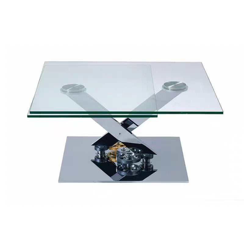 Custom Rotating Glass Coffee Table for Luxury Villa & Hotel Projects