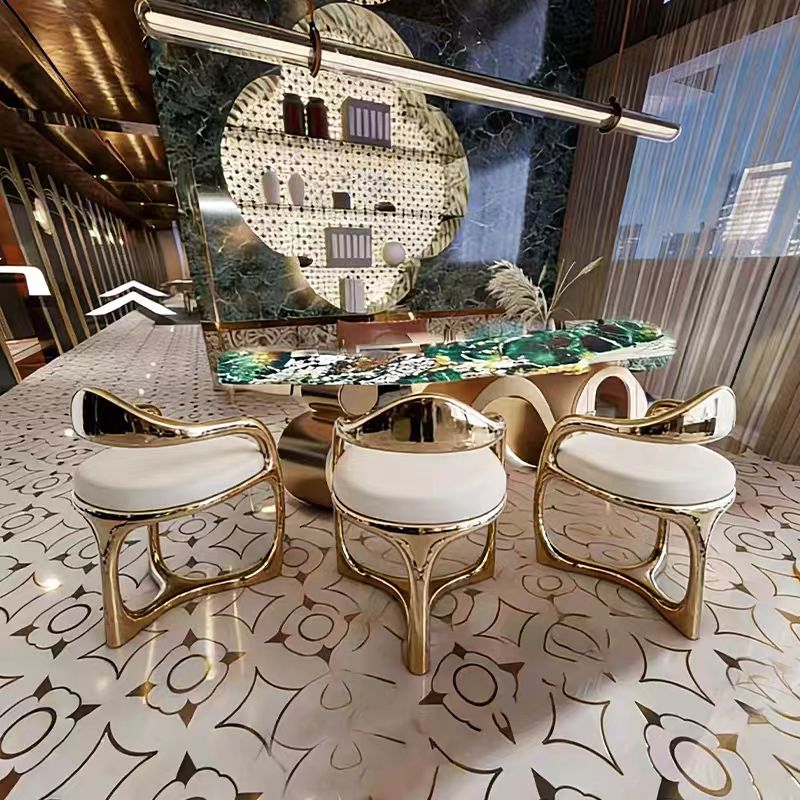 Custom Sculptural Metal Accent Chair for Hotel & Villa Projects
