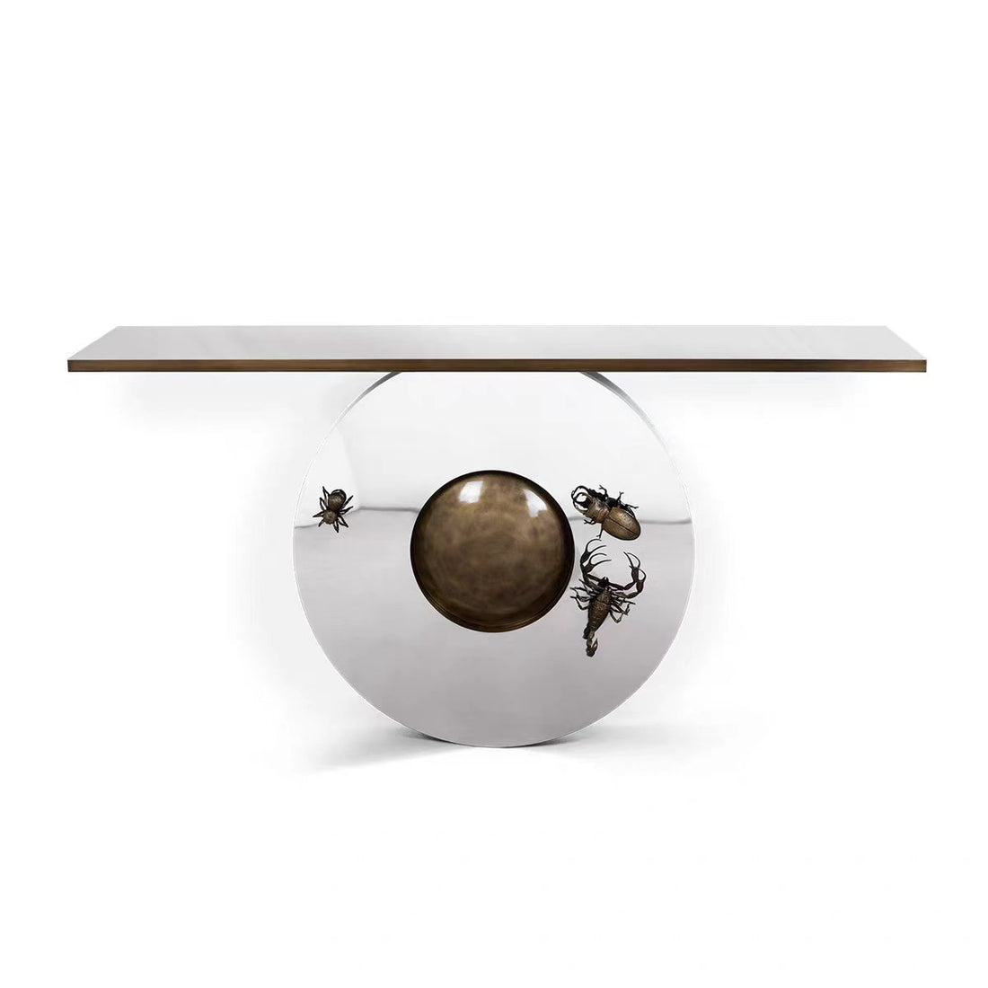 Custom Stainless Steel Console Table for Luxury Villa Projects