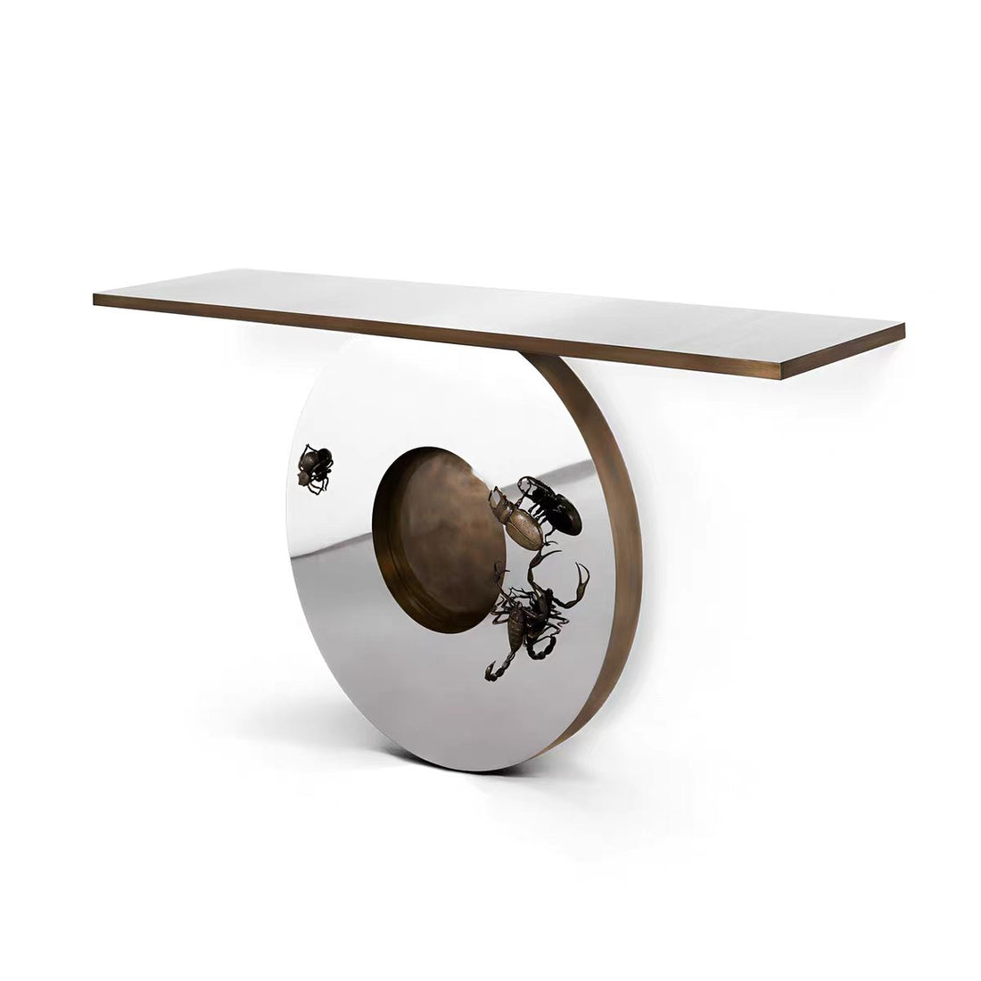 Custom Stainless Steel Console Table for Luxury Villa Projects