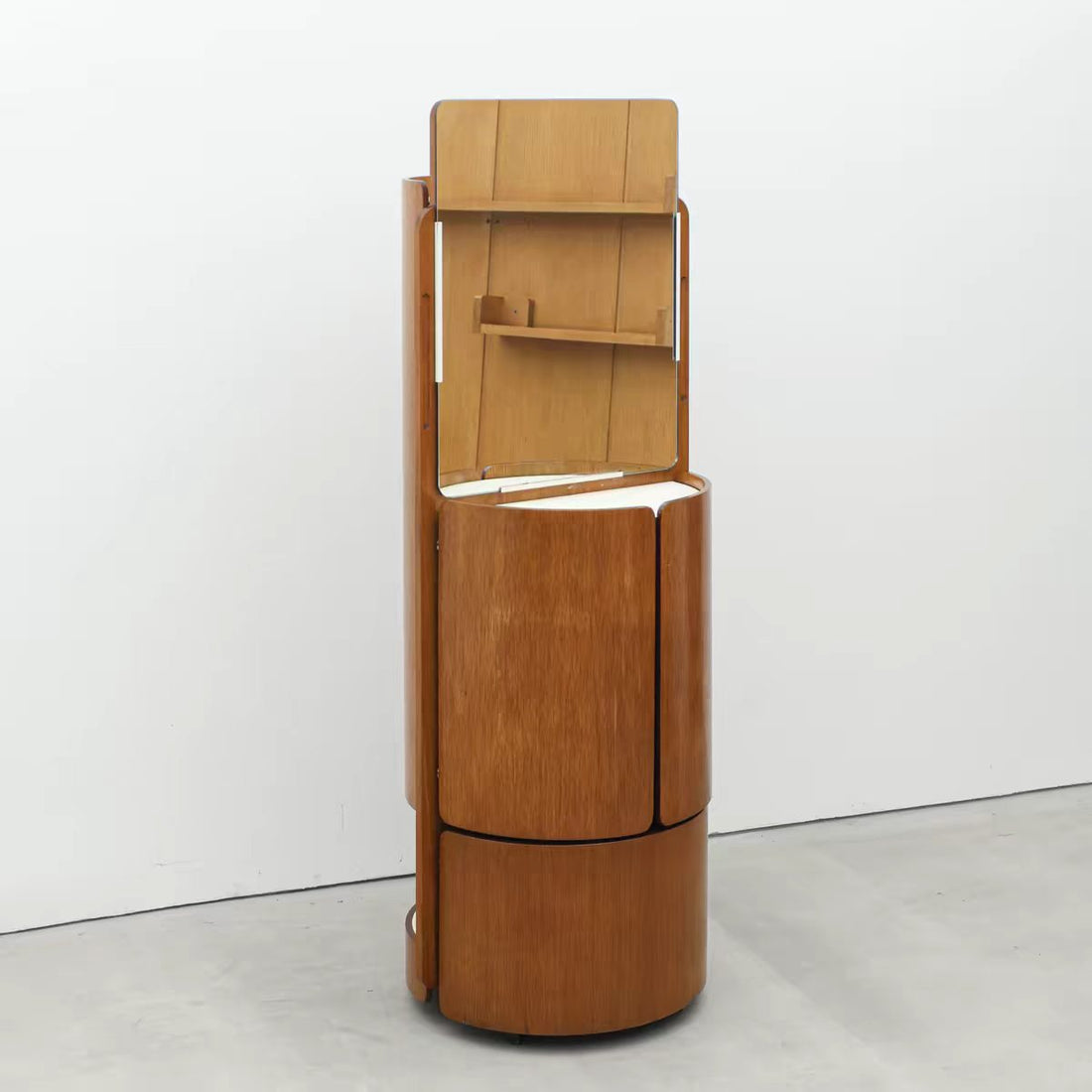 Custom Walnut Rotating Dressing Table for Luxury Villa Projects