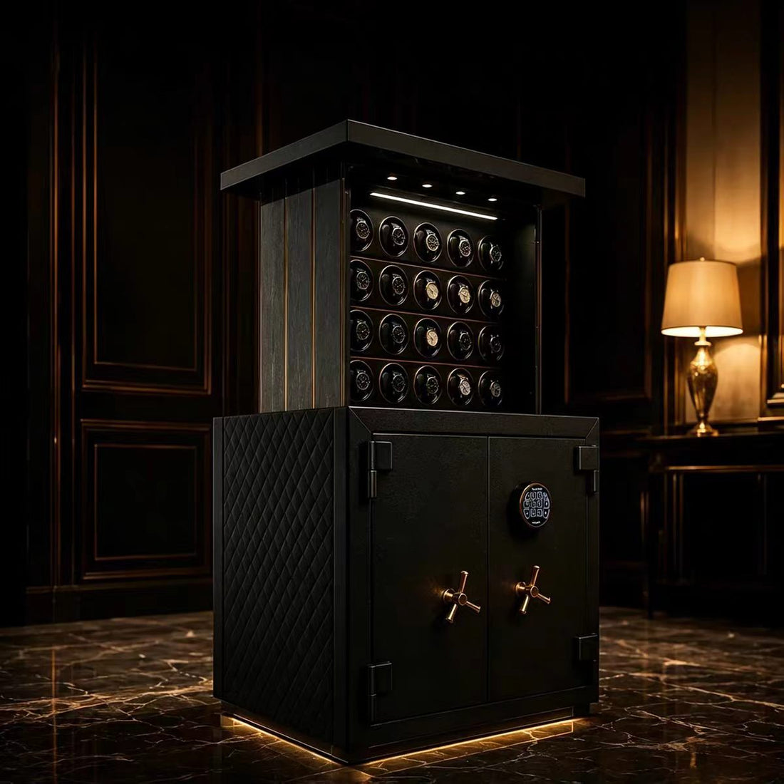 Elektrischer Schmuck- und Uhrenschrank mit Liftfunktion