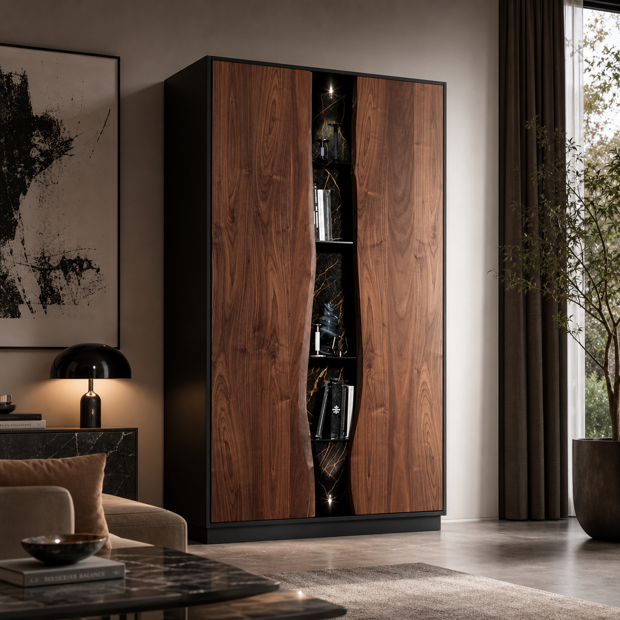 Luxury Solid Wood Sideboard Cabinet Design