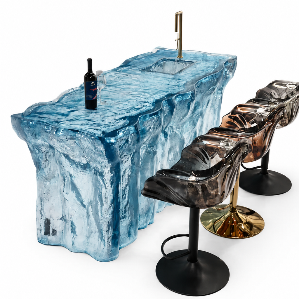 Luxury Modern Transparent Resin Bar Counter