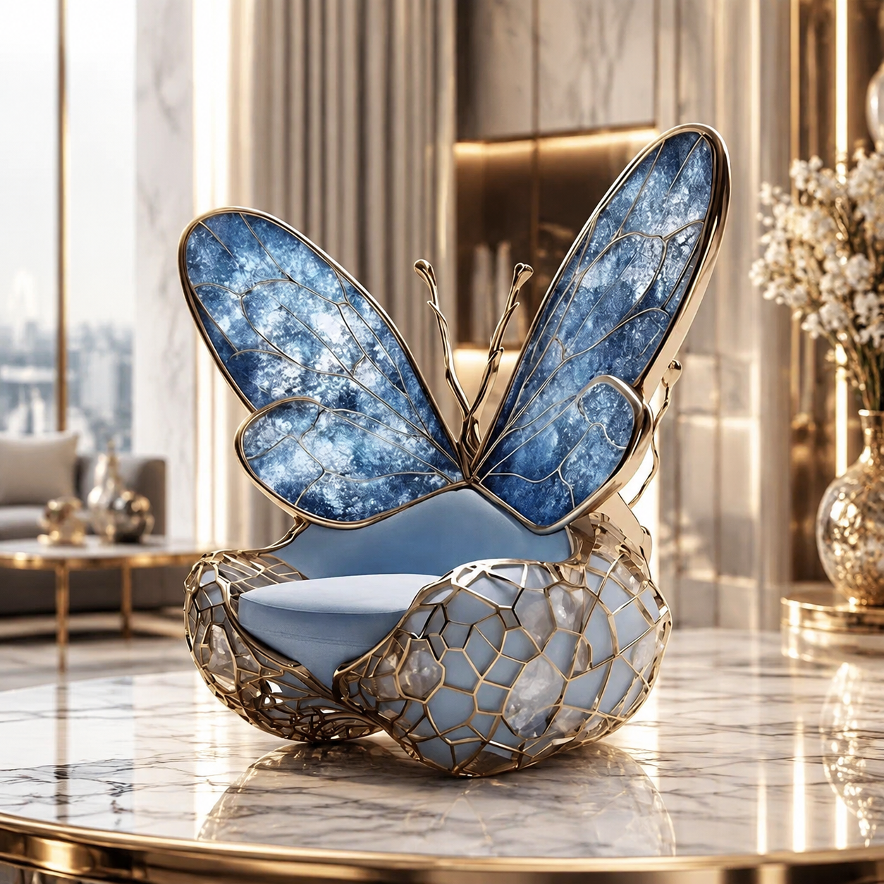 Luxury Italian Butterfly Throne Chair
