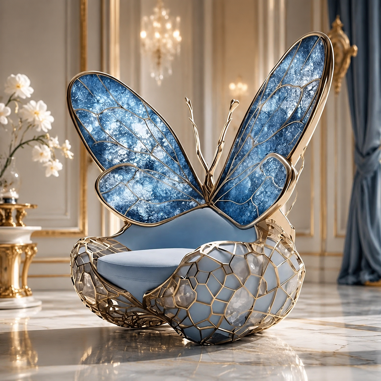 Luxury Italian Butterfly Throne Chair