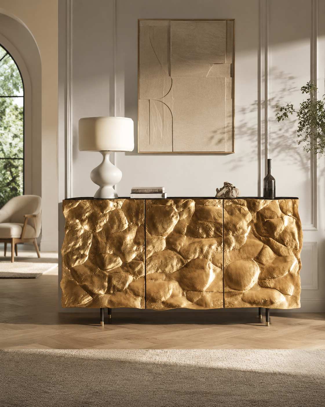 Luxury Italian Antique Bronze Sideboard