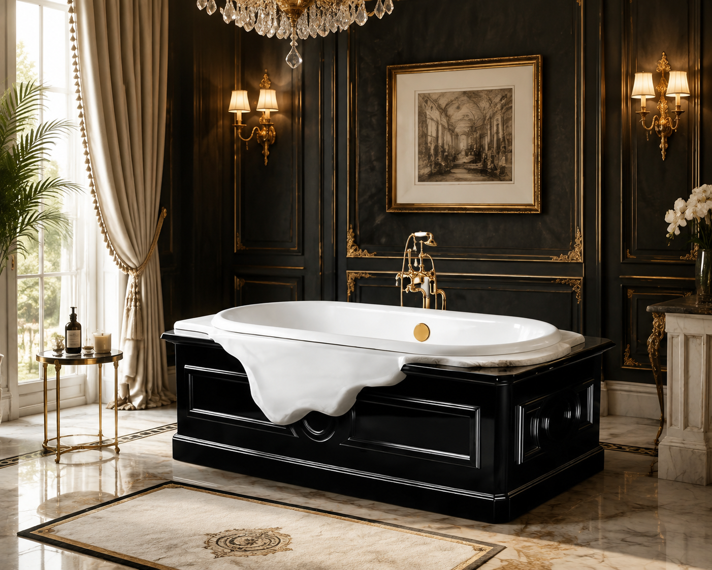 Luxury Italian Marble Freestanding Bathtub