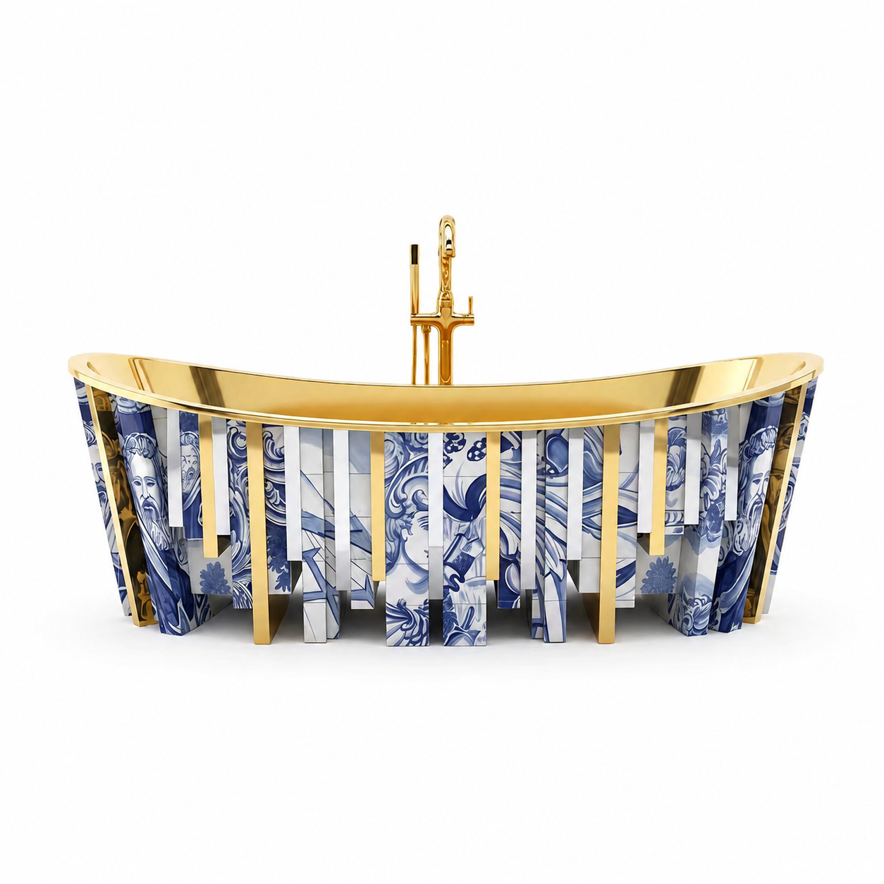 Luxury Italian Hand-Painted Stainless Steel Bathtub