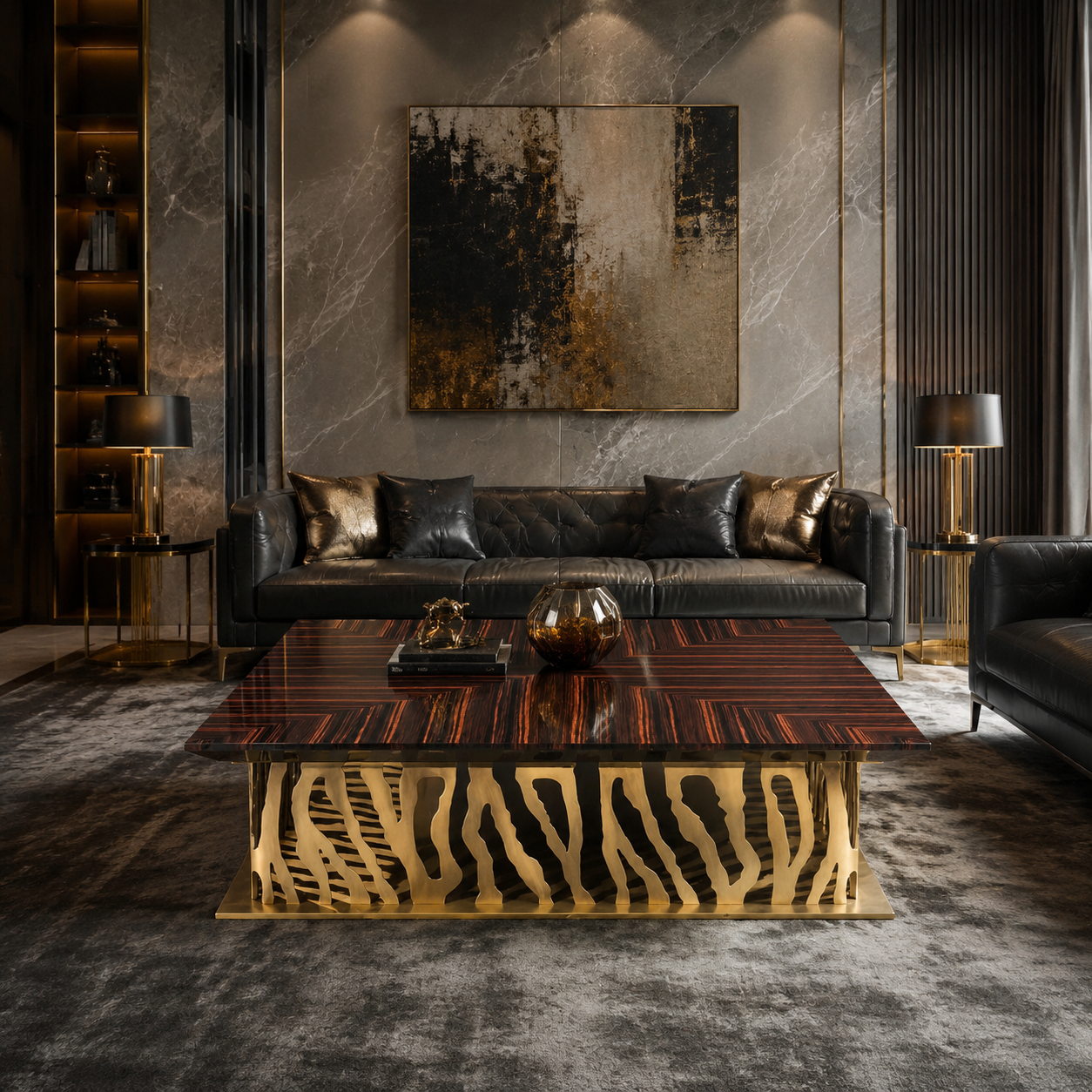 Luxury Italian Stainless Steel Square Coffee Table