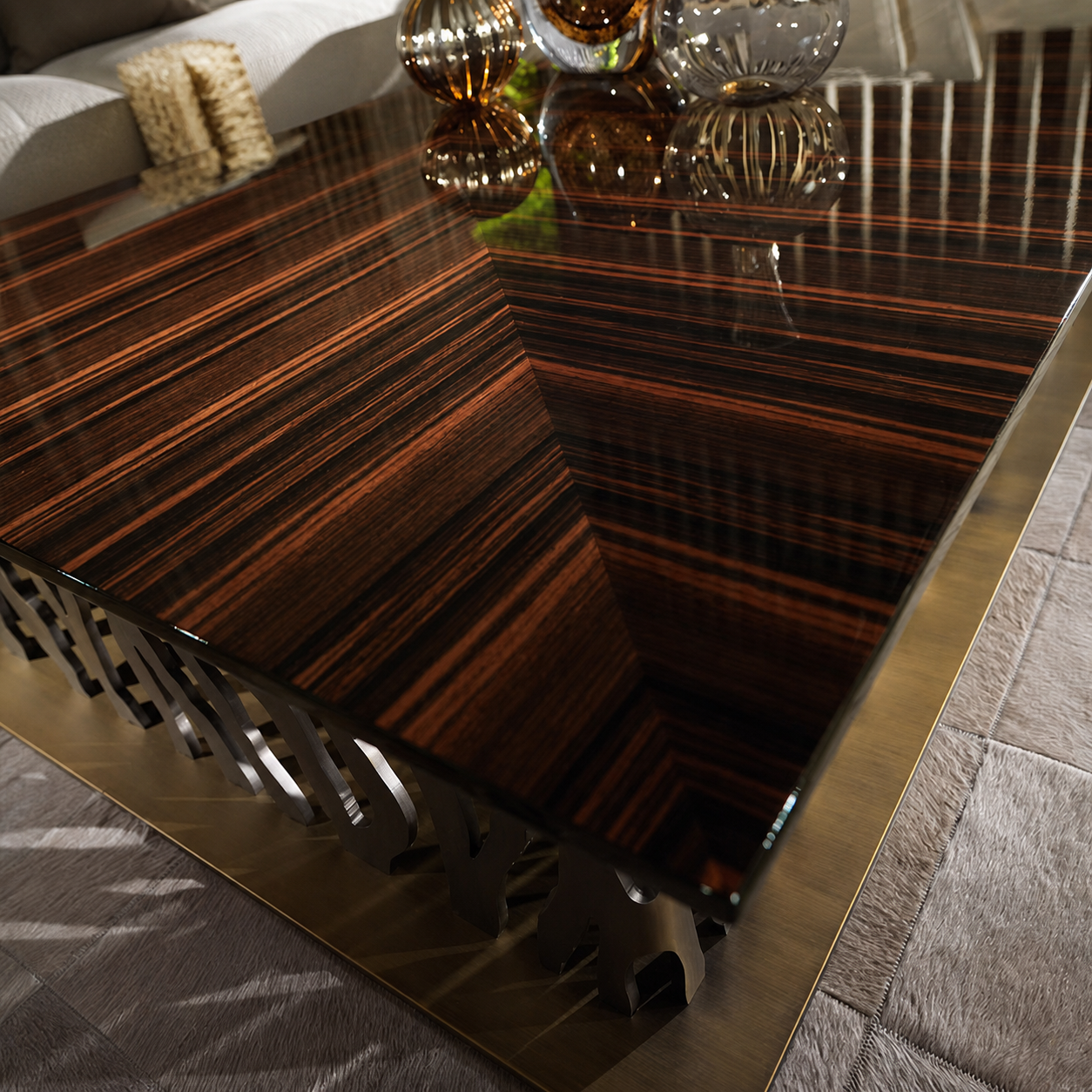 Luxury Italian Stainless Steel Square Coffee Table