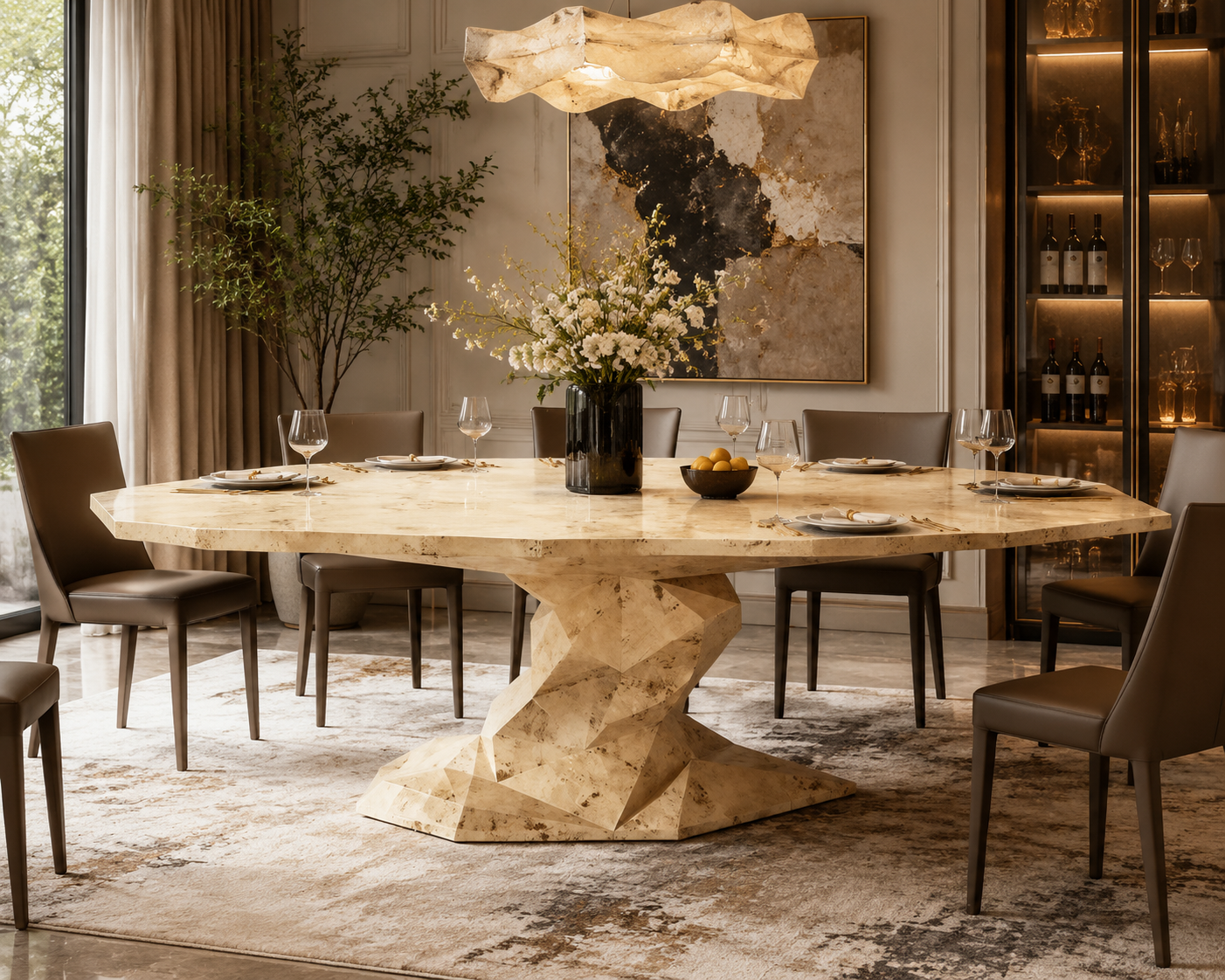Luxury Italian Solid Wood Dining Table