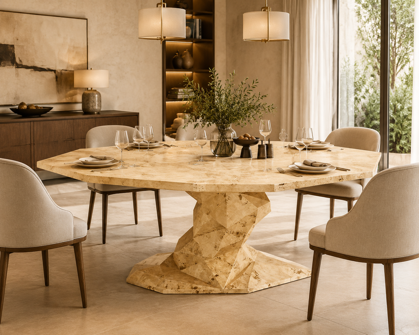 Luxury Italian Solid Wood Dining Table