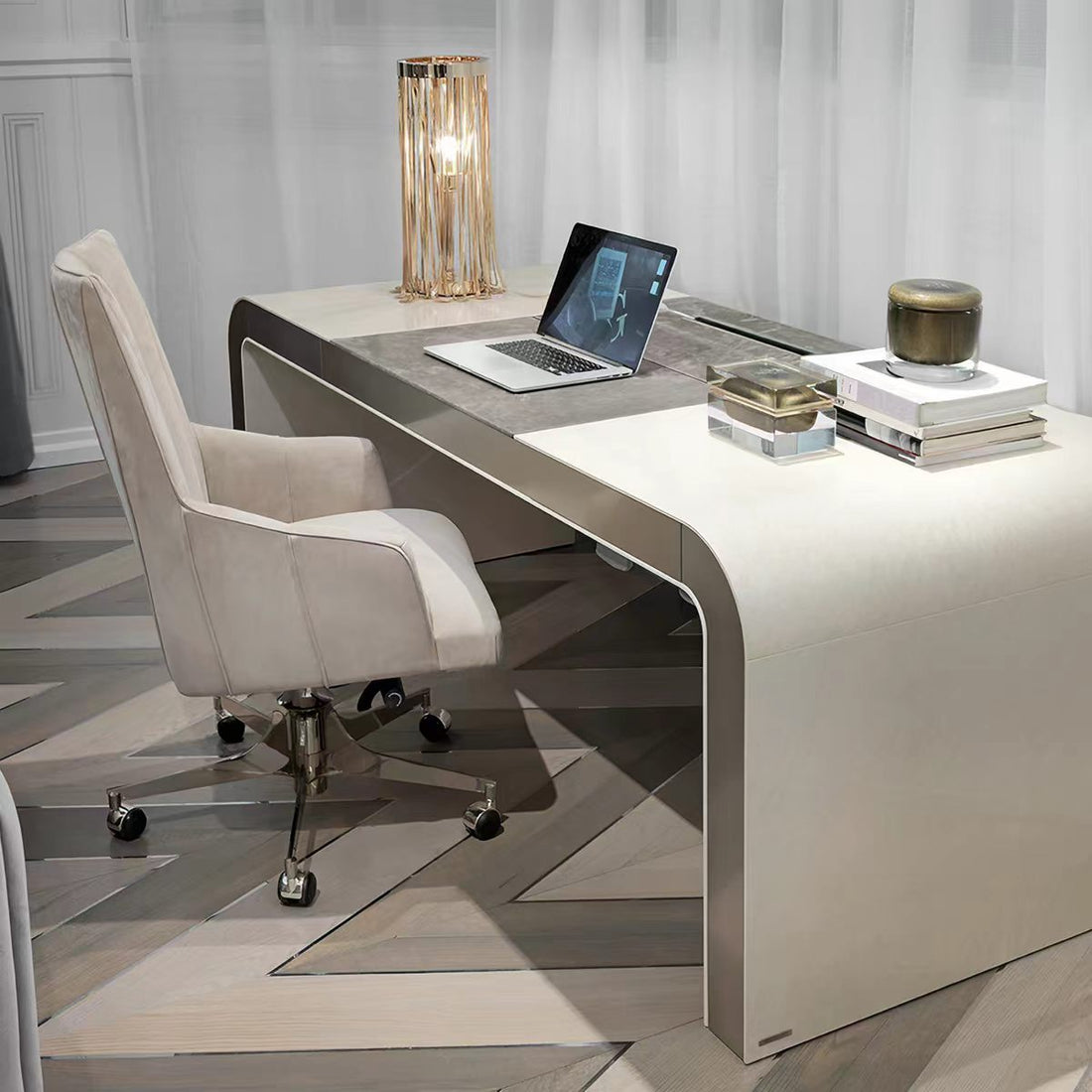 Handcrafted Ginsberg Stainless Steel Wood Armchair