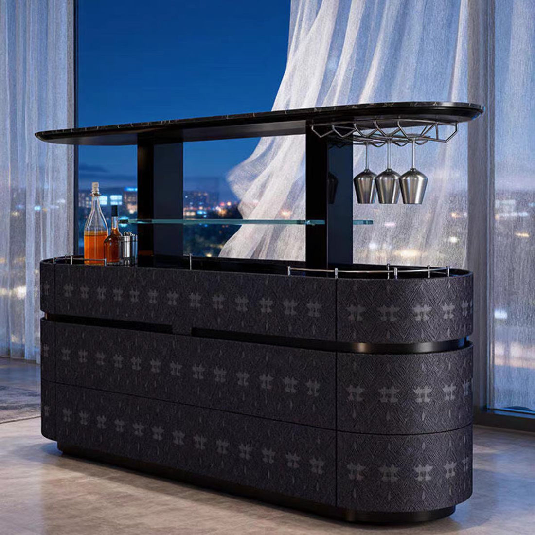 Italian Designer Automatic Lift Wine Cabinet