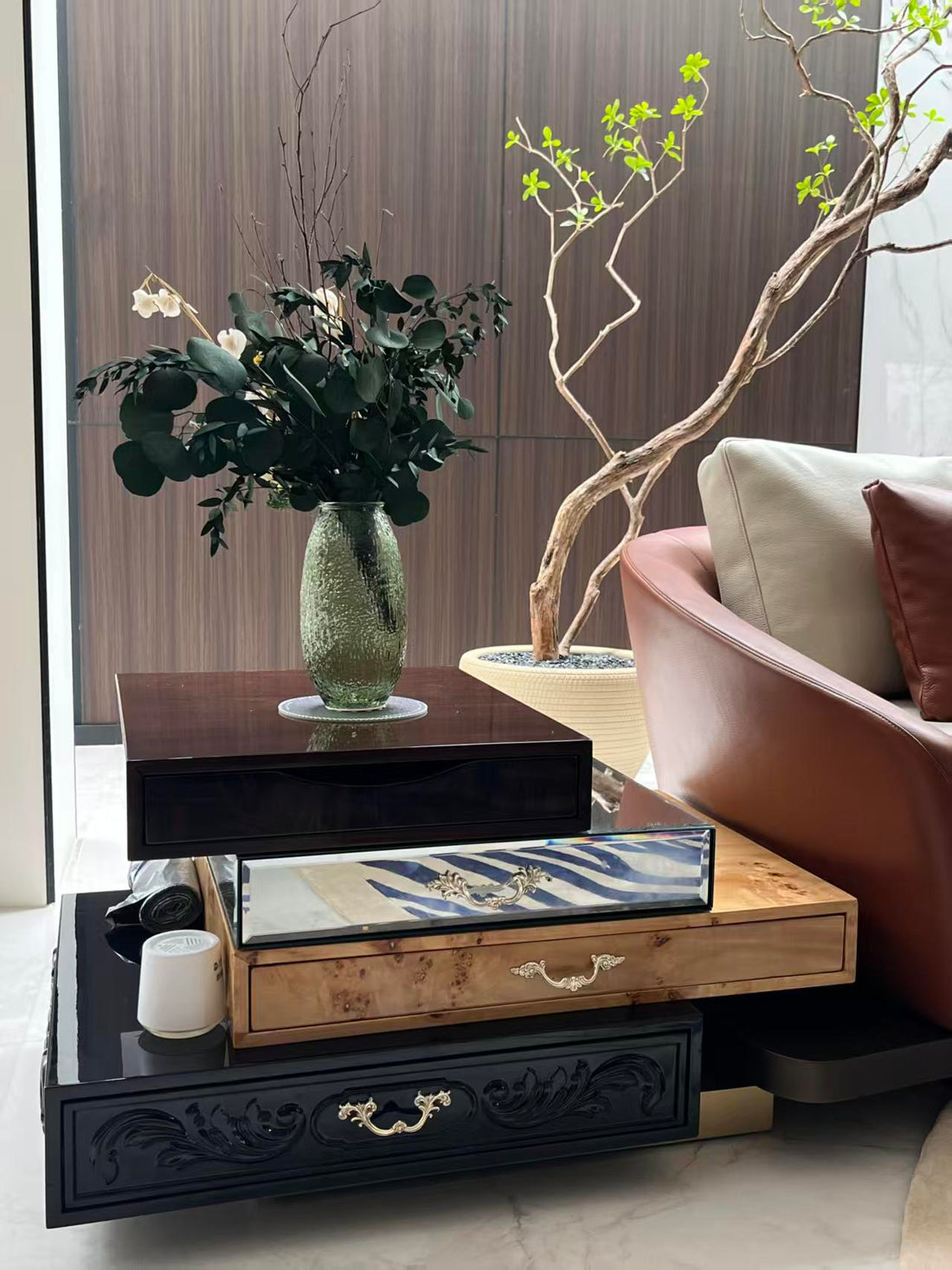 Italian Designer Layered Floating Drawer Coffee Table