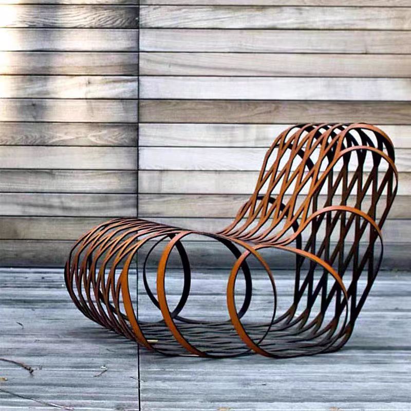 Italian Luxury Aria Stainless Steel Leather Lounge Chair