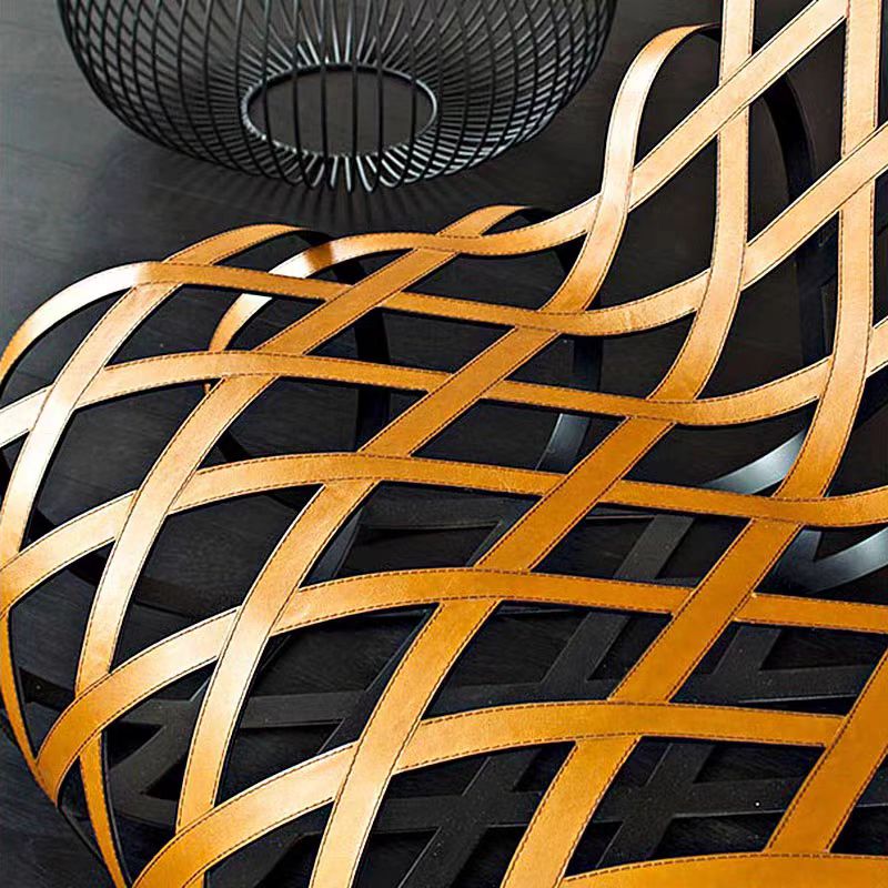 Italian Luxury Aria Stainless Steel Leather Lounge Chair