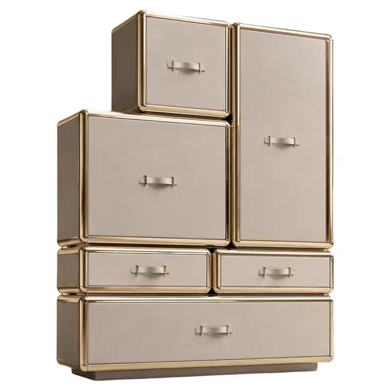 Italian Luxury Modular Leather Storage Cabinet